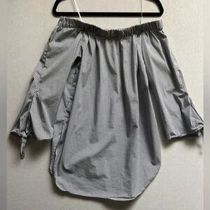 Philosophy off the shoulder cotton striped blouse Sz L